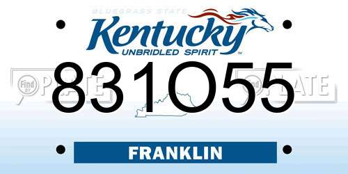 831O55 Kentucky License Plate