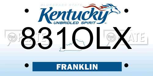 831OLX Kentucky License Plate