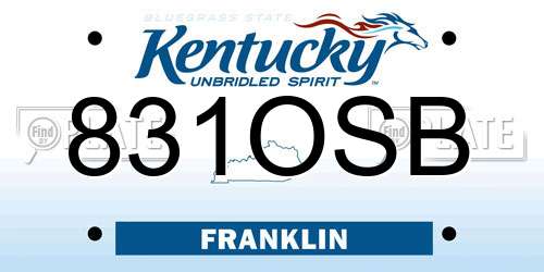 831OSB Kentucky License Plate