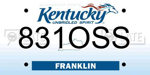 831OSS Kentucky License Plate
