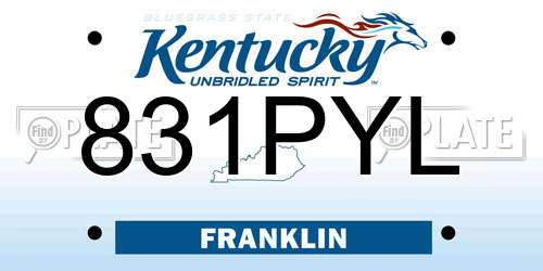 831PYL Kentucky License Plate