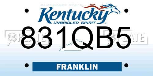 831QB5 Kentucky License Plate