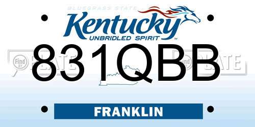 831QBB Kentucky License Plate