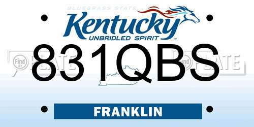 831QBS Kentucky License Plate
