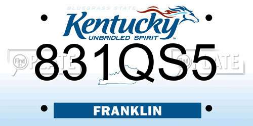831QS5 Kentucky License Plate