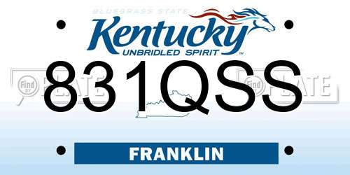 831QSS Kentucky License Plate