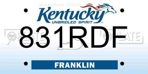 831RDF Kentucky License Plate