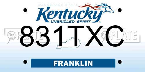 831TXC Kentucky License Plate