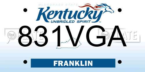 831VGA Kentucky License Plate