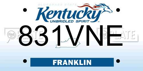 831VNE Kentucky License Plate