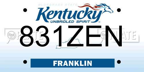 831ZEN Kentucky License Plate
