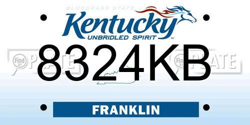 8324KB Kentucky License Plate