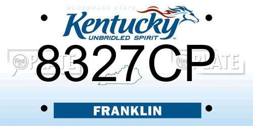 8327CP Kentucky License Plate
