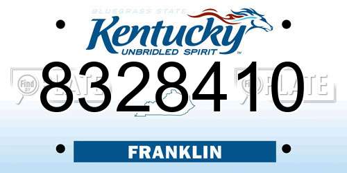 8328410 Kentucky License Plate