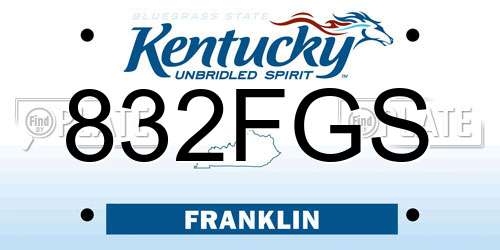 832FGS Kentucky License Plate