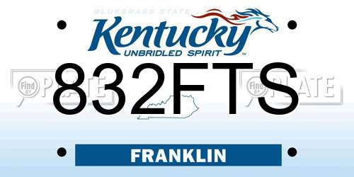 832FTS Kentucky License Plate