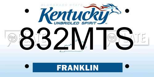 832MTS Kentucky License Plate