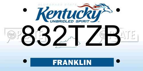 832TZB Kentucky License Plate