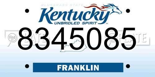 8345085 Kentucky License Plate