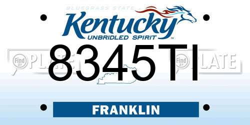 8345TI Kentucky License Plate