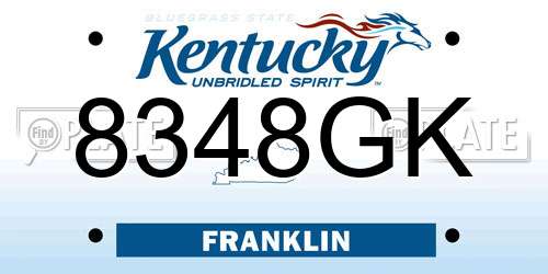 8348GK Kentucky License Plate