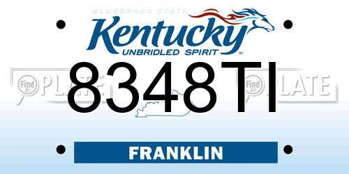 8348TI Kentucky License Plate