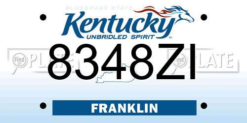 8348ZI Kentucky License Plate