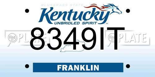 8349IT Kentucky License Plate