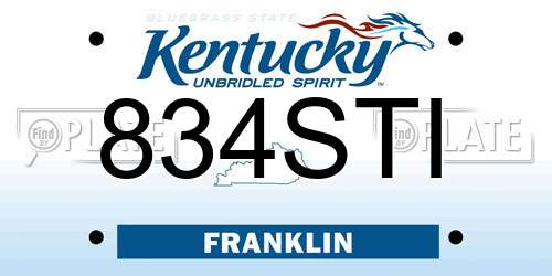 834STI Kentucky License Plate