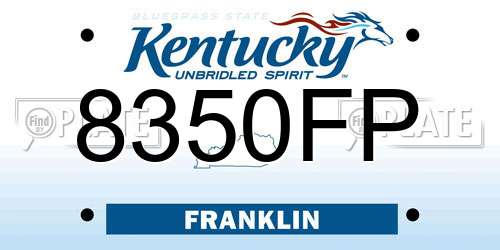 8350FP Kentucky License Plate