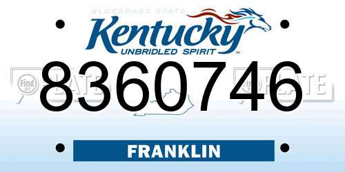 8360746 Kentucky License Plate