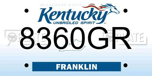 8360GR Kentucky License Plate