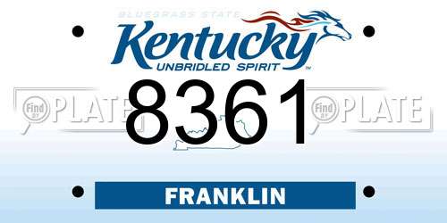 8361 Kentucky License Plate