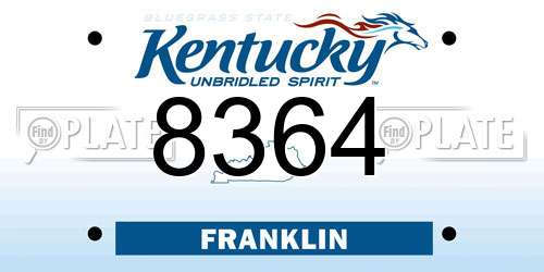 8364 Kentucky License Plate