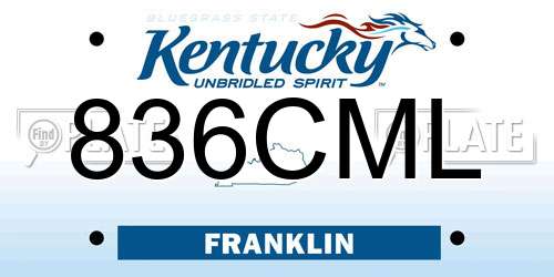 836CML Kentucky License Plate