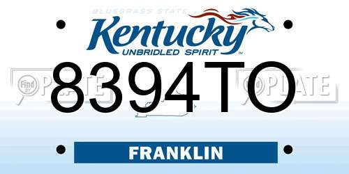 8394TO Kentucky License Plate