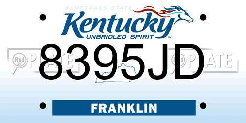 8395JD Kentucky License Plate