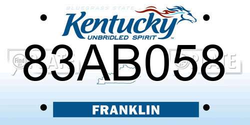 83AB058 Kentucky License Plate