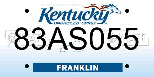83AS055 Kentucky License Plate