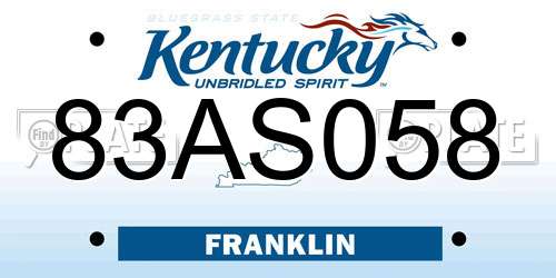 83AS058 Kentucky License Plate