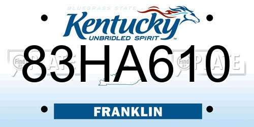 83HA610 Kentucky License Plate