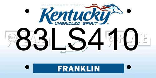 83LS410 Kentucky License Plate