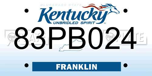 83PB024 Kentucky License Plate