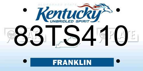 83TS410 Kentucky License Plate