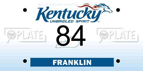 84 Kentucky License Plate