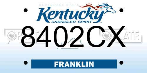 8402CX Kentucky License Plate
