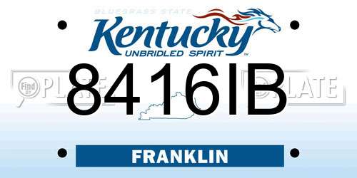 8416IB Kentucky License Plate