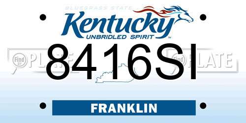 8416SI Kentucky License Plate