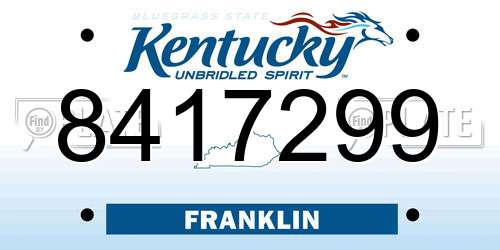 8417299 Kentucky License Plate