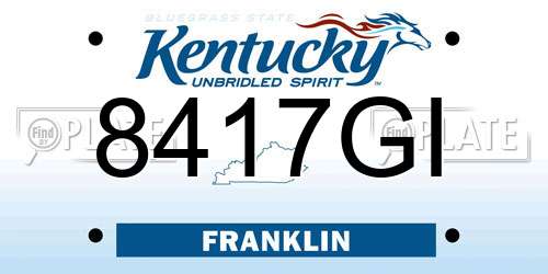 8417GI Kentucky License Plate